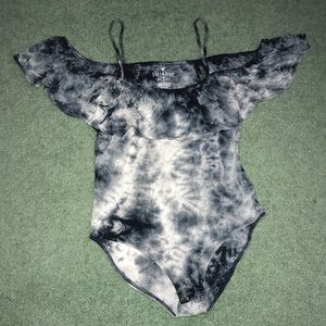 American Eagle Blue tie dye body suit